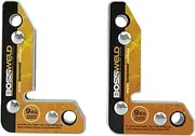 2x BOSSWELD 9kg Right Angle Welding Magnet 90° Magnetic Arrow Welder 886035