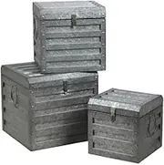 Urban living Loft & Metal Metal Box x 3 S32 x 21 x H24 cm/M42 x 27 x H29 cm/L54 x 32 x H34 cm