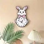 Cartoon Wall Clock Rabbit Ornaments Quiet Wall Hanging Clock Decor for Home
