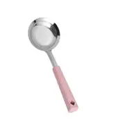 2Pcs Skimmer Slotted Spoon Portable Practical Anti-slip Fine Mesh Wire Filter Strainer for Daily Use