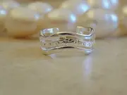 .925 Sterling Silver Charm Cuff Jewellery Toe Ring.