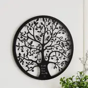 Hanging Tree Of Life Metal Wall Art Black