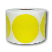 Zebra Rollo 2" Round Yellow Direct Thermal Labels Self-Adhesive Stickers 750 PCS