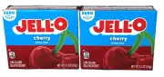 Jello Zero Sugar Cherry Gelatin Dessert 0.3 oz (2 Boxes )