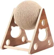 Wooden Pet Cat Scratcher Toy Natural Sisal Cat Scratching Ball Cat Wheel Exercis