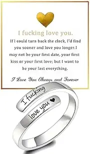 [Angyape] Just Breathe Ring For Women, Adjustable Inspirational Heart Rings Stainless Steel Spiral Wrap Twist Healing Rings To Sorority Sisters Open Motivational Encouragement Love Yourself Jewelry