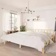 King Size Bed Frame Solid Pine Wood Farmhouse Mattress Base Platform Natural