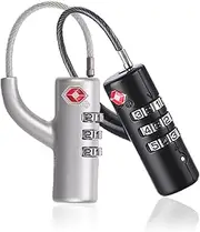 Maizoon TSA Approved Combination Lock 3 Digital Travel Bussiness School for Luggage Backpak Bag Suitcase Baggage Durable Security Stylish Compact Black & Silver 2 Pack