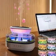 Generic Rainfall Humidifier with Rain Sounds, Rain Cloud Aromatherapy Diffuser, 250ml, Plastic, Automatic, 1 PCS