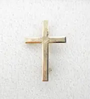 Brooch Pin Gold Filled Lamode CROSS Florentine finish