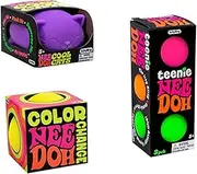 Nee-Doh Schylling Stress Balls, The Complete Bundle! One of Each- Teenie, Color Change and Cool Cats in Vibrant Colors. Bonus E-Book Included.