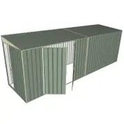 Build-a-Shed 1.5 x 6 x 2m Skillion Double Hinged Side Doors Shed - Green