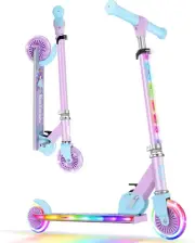 V2 Scooters for Kids with Light-Up Wheels & Stem & Deck, 2 Wheel Folding Scooter