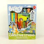 Bluey Creative Studio Set w/ 6 Activities Stickers Stamping Scratch n' Color NEW