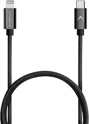 Zeus-X MFI 20W USB-C to Lightning Fast Charging Cable (3.3ft/1m) Premium Aluminum Connector with Fast Charging & 480Mb/s Data Sync, Military Grade Calico Braided Wire…