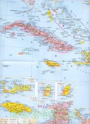 古巴、加勒比海諸島國和巴哈馬地圖