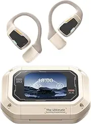 Wireless Earbuds - Earbuds Wireless Noise Cancelling | Outside The Ear Headphones | Rechargeable Wireless Earphones | Wireless Open Ear Buds with LED Display | Over The Ear Headset for Sports,