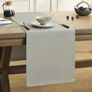 Basic Linen Style Table Runner, 14 x 108 14x108 Inch Vintage Grey Chambray