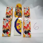 6 VINTAGE TIN LITHOGRAPH NOISE MAKER NEW YEARS EVE DANCERS US METAL TOY MFG NOS6