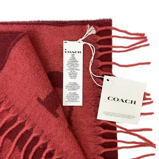 【COACH】新款C LOGO喀什米爾混羊毛圍巾(深紅)