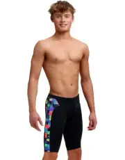 Funky Trunks Boys Chip Set Swim Training Jammer - Black/Multi