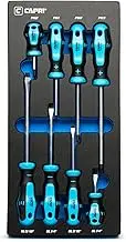 Capri Tools Kontour Screwdriver Set, 8-Piece with The Mechanics Tray