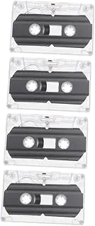 Yardenfun 4 Pack Cassette Tape Blank Bulk Audio Cassettes Recordable Tapes Wall Ornament Vintage Case