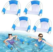 2/4Pack Oversized Pool Noodle Chair - Extended Bottom for More Stability, Pool Float Chair for Adults Kids, Allowed 3 Pool Noodles, Sling Mesh Chair for Swimming Water Relax (Noodle Not Included)