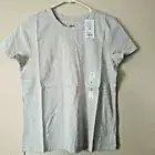Women's NWT SONOMA "The Ringer Tee" Shy Grey Round Neck
