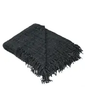 Belle Bijou Cotton Throw Blanket Rectangle 140x180cm Sofa Bedding Decor Blue