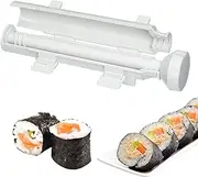 EZONEDEAL Sushi Making Mold, All in One Sushi Bazooka Maker DIY Rice&Sushi Roller Machine, Sushi Making Kit Easy Sushi Rolling Cooking Beginner Sushi Kit Best Kitchen Sushi Rice - White