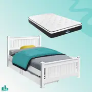 Single Package | Kids Cottesloe Storage Bed with Two Drawers & Bonita Pillow Top Mattress (Medium Firm)