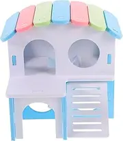 Hamster Hideaway Bed Double Layer House Guinea Pig Villa Hideout Chinchilla Hut for Dwarf Hamsters