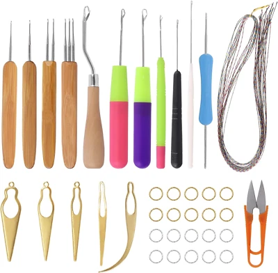 Dreadlocks Crochet Hook Tools Kit Hair Braid Dreadlocks Needle 49Pcs