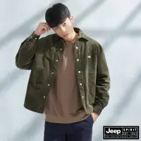 在飛比找momo購物網優惠-【JEEP】男裝 復古燈芯絨鋪棉外套(綠色)