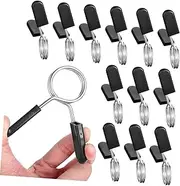 Happyyami Barbell Spring Clips 12 Pcs Set Weight Clips Dumbbell Clamps Stainless Steel Locking Grip for Gym Use