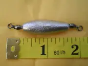 30 PCS. TROLLING SINKER W/#7 BLACK BARREL SWIVEL, 1 OZ.