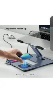 BENFEI Laptop Stand with USB C 6in1 Docking Station, 15W Magnetic Wireless...