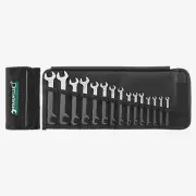 Stahlwille 12/15 ELECTRIC Small Double Open Ended Spanner Set, in Roll-up Wallet