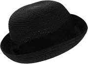 [CLISPEED] Dome Sun Hat Sun Hat for Women Straw Fedora Hat Beach Sun Cap Women Shade Bonnet Lady Summer Women Sun Protection Summer Hat Women Sun Hat Dome Straw Summer Sun Hat Woman Black