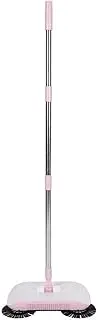 Hand Push Sweeper, Non Electric Sweeper Mop Broom Dustpan Floor Cleaning Tools, Household Hand Sweeping Machine for Fruit Shell, Dust, Cleaning Hair, Angle Changable Freely, qzjijosen (Pink)