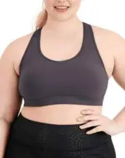 ID Ideology Women's Sport Bra Plus Size Medium Impact Deep Charcoal Gray 2X