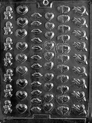 Valentine Mini Bite Size Chocolate Candy Molds Heart Lips Cupid Chocolate Mold P