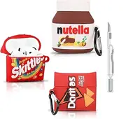 (3Pack) Case for AirPods 4 Wireless Earbuds with Cleaning Pen kit, XMBYGY Silicone Cute Cartoon Charging Case Shockproof Protective Cover and Carabiner for AirPods 4th Generation Headphones