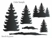 Joanie Stencil Pine Trees Template Reusable 7 mil Rustic Cabin Decor DIY Sign