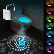 Toilet Light Motion Sensor, 16 Colors Changing Toilet Night Light with Star P...
