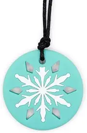 Jellystone Designs Chew Necklace, Snowflake Pendant, White