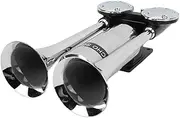 Air Horn, Dual Trumpet Super Loud 300Db Electric Horn Zinc Alloy 0.5Mpa-0.8Mpa Operating Air Pressure Easy to Install Air Train Horn Kit for 12V/24V Vehicles Car Truck Lorry Boat Van Train