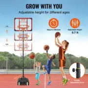 Adjustable Height Portable Basketball Hoop 28 inch Backboard System for Kids