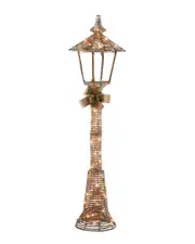 National Tree Company 60in Vine Lamp Post with Burlap Bow & Lights